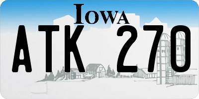 IA license plate ATK270