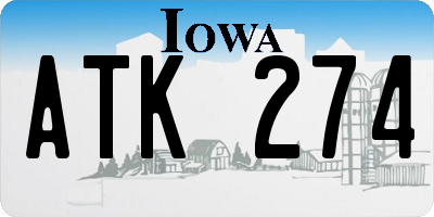 IA license plate ATK274
