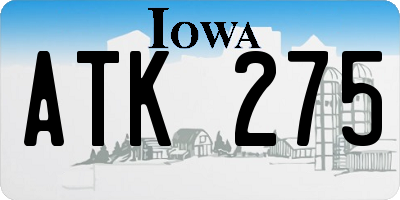 IA license plate ATK275