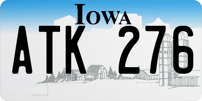 IA license plate ATK276