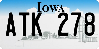 IA license plate ATK278