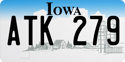 IA license plate ATK279