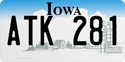 IA license plate ATK281