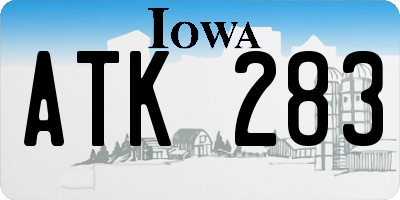 IA license plate ATK283