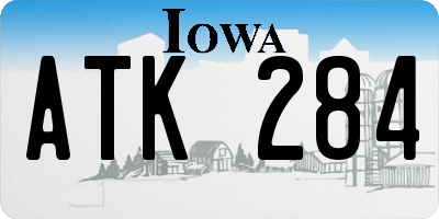 IA license plate ATK284