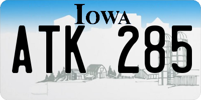 IA license plate ATK285