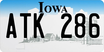 IA license plate ATK286