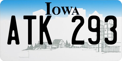 IA license plate ATK293