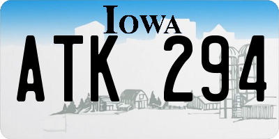 IA license plate ATK294