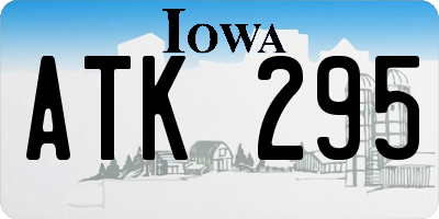 IA license plate ATK295