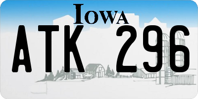 IA license plate ATK296