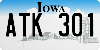 IA license plate ATK301