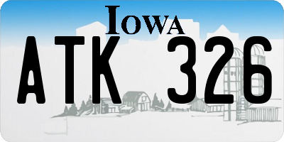 IA license plate ATK326