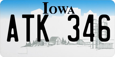IA license plate ATK346