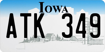 IA license plate ATK349
