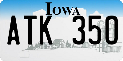 IA license plate ATK350