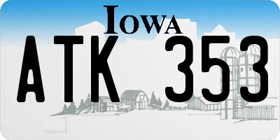 IA license plate ATK353