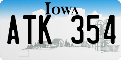 IA license plate ATK354