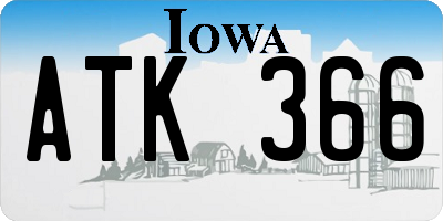 IA license plate ATK366