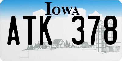 IA license plate ATK378