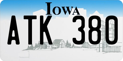 IA license plate ATK380