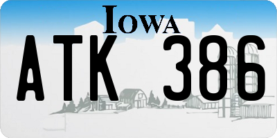 IA license plate ATK386