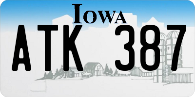 IA license plate ATK387
