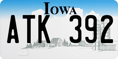 IA license plate ATK392