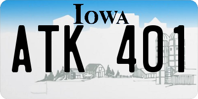 IA license plate ATK401