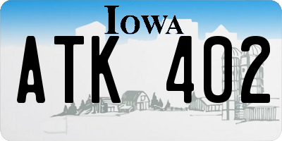 IA license plate ATK402