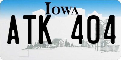 IA license plate ATK404