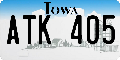IA license plate ATK405