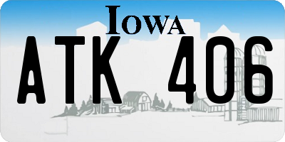 IA license plate ATK406