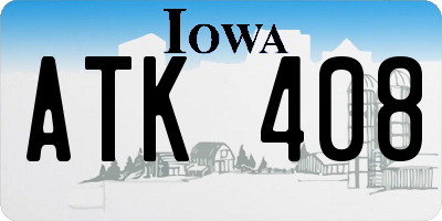 IA license plate ATK408