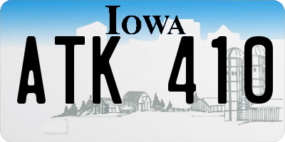 IA license plate ATK410
