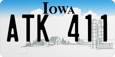 IA license plate ATK411