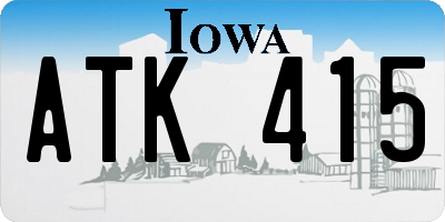 IA license plate ATK415
