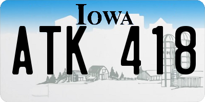 IA license plate ATK418
