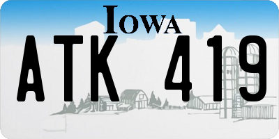 IA license plate ATK419
