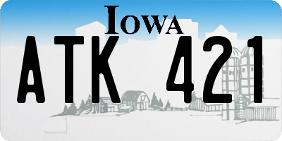 IA license plate ATK421