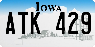 IA license plate ATK429