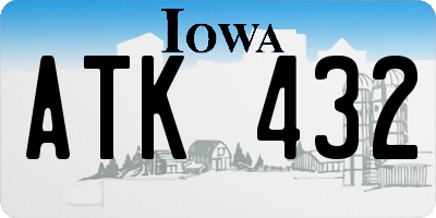 IA license plate ATK432
