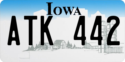 IA license plate ATK442