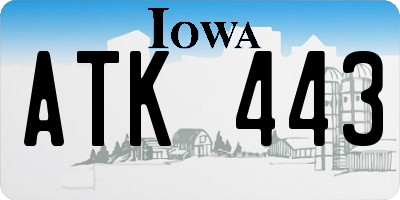 IA license plate ATK443