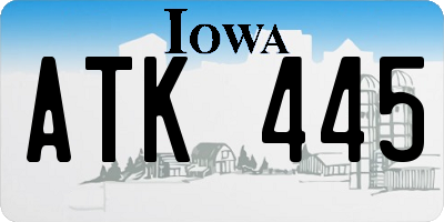 IA license plate ATK445