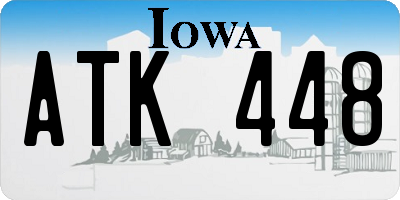 IA license plate ATK448