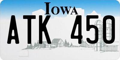 IA license plate ATK450