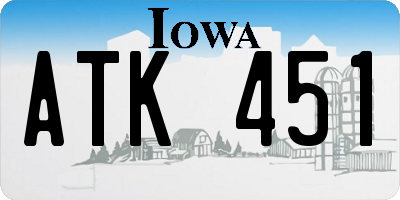 IA license plate ATK451