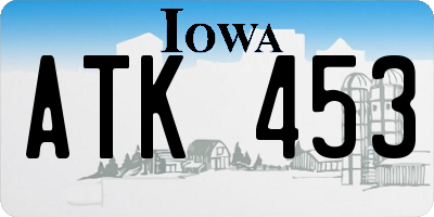IA license plate ATK453