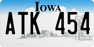 IA license plate ATK454